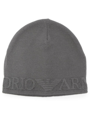 

Embossed-logo beanie, Emporio Armani Embossed-logo beanie