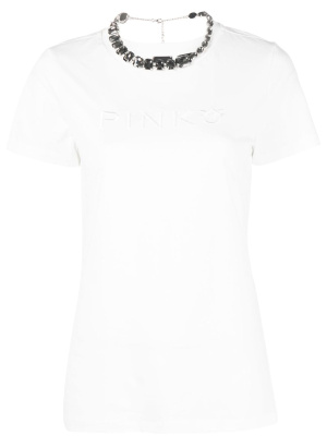 

Logo-embroidered cotton T-shirt, PINKO Logo-embroidered cotton T-shirt