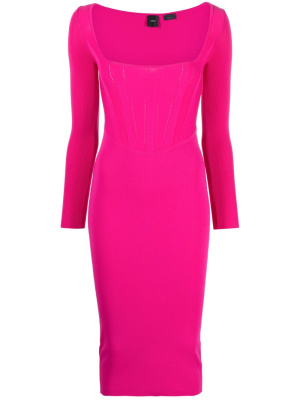 

Long-sleeve corset-detail midi dress, PINKO Long-sleeve corset-detail midi dress