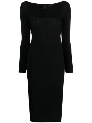 

Corset-style long-sleeve midi dress, PINKO Corset-style long-sleeve midi dress