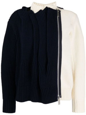 

Two-tone layered cardigan, Sacai Two-tone layered cardigan