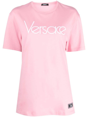 

Logo-embroidered cotton T-shirt, Versace Logo-embroidered cotton T-shirt