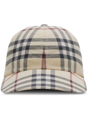

Plaid-check cotton cap, Burberry Plaid-check cotton cap