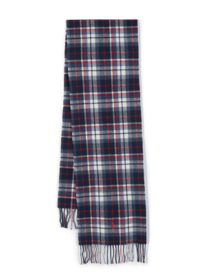 

Check-pattern fringed scarf, Polo Ralph Lauren Check-pattern fringed scarf
