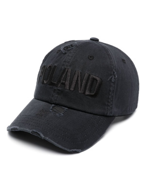 

Logo-embroidered distressed cap, MISBHV Logo-embroidered distressed cap