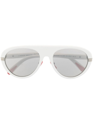 

Two-tone round-frame sunglasses, Moncler Eyewear Two-tone round-frame sunglasses