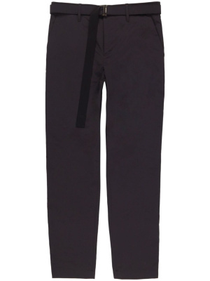 

Belted tailored taffeta trousers, Sacai Belted tailored taffeta trousers