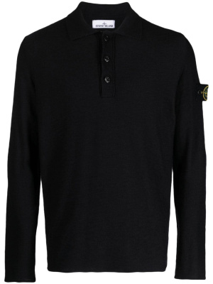 

Compass-motif mélange polo shirt, Stone Island Compass-motif mélange polo shirt
