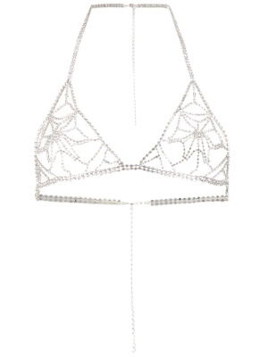 

X Lit Appeal crystal triangle-cup crop top, Loulou X Lit Appeal crystal triangle-cup crop top