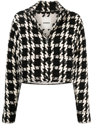 

Houndstooth-print fitted jacket, SANDRO Houndstooth-print fitted jacket