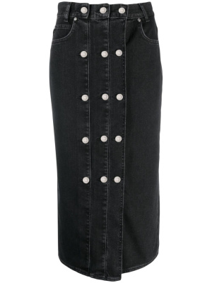 

Sara button-detail midi skirt, SANDRO Sara button-detail midi skirt