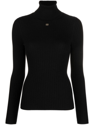 

Logo-appliqué rollneck jumper, SANDRO Logo-appliqué rollneck jumper