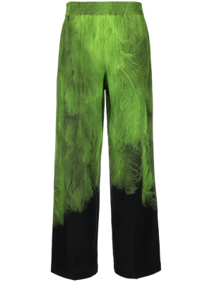 

Feather-print silk trousers, Victoria Beckham Feather-print silk trousers