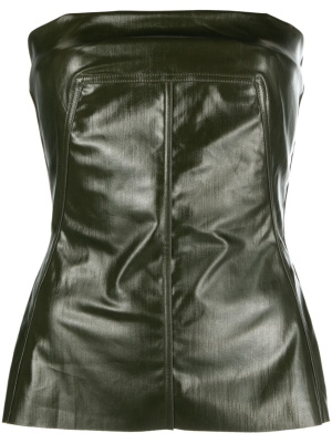 

Strapless faux-leather top, Rick Owens Strapless faux-leather top