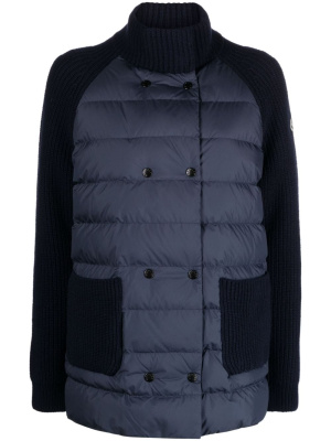 

Knitted-panel padded jacket, Moncler Knitted-panel padded jacket