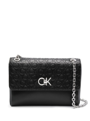 

Logo-debossed faux leather shoulder bag, Calvin Klein Logo-debossed faux leather shoulder bag