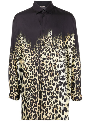 

Leopard-print button-up shirt, Roberto Cavalli Leopard-print button-up shirt