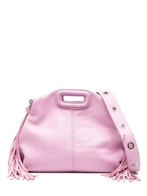 

Frayed-detail leather shoulder bag, Maje Frayed-detail leather shoulder bag
