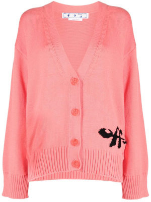 

Logo-intarsia cotton-blend cardigan, Off-White Logo-intarsia cotton-blend cardigan