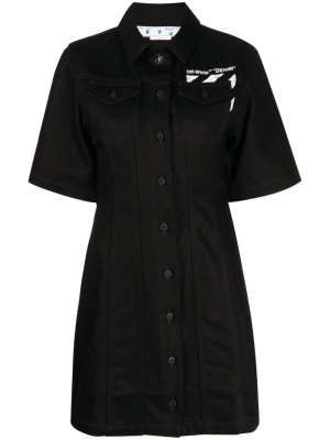 

Diag stripe-print denim minidress, Off-White Diag stripe-print denim minidress
