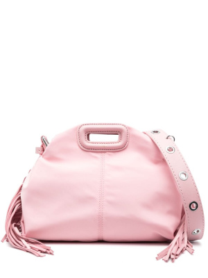 

Frayed-detail leather shoulder bag, Maje Frayed-detail leather shoulder bag