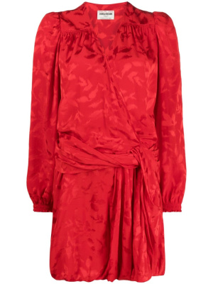 

Floral-jacquard wrap minidress, Zadig&Voltaire Floral-jacquard wrap minidress