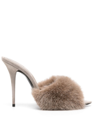 

LA 16 105mm suede mules, Saint Laurent LA 16 105mm suede mules
