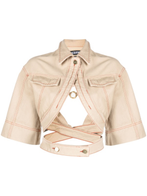 

Nîmes Yuma cropped denim jacket, Jacquemus Nîmes Yuma cropped denim jacket