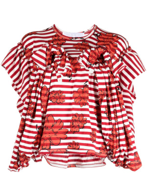

X Shun Sudo floral-print striped T-shirt, Comme des Garçons TAO X Shun Sudo floral-print striped T-shirt