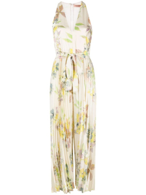 

Floral-print wide-leg pleated jumpsuit, TWINSET Floral-print wide-leg pleated jumpsuit