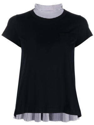 

Contrasting panel short-sleeve T-shirt, Sacai Contrasting panel short-sleeve T-shirt