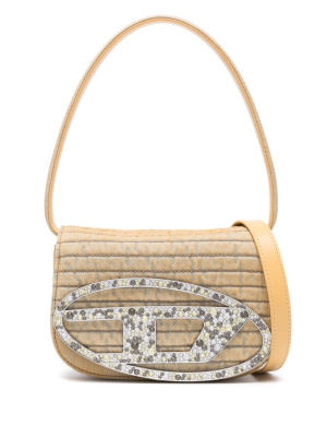 

1dr logo-plaque denim shoulder bag, Diesel 1dr logo-plaque denim shoulder bag