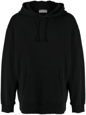 

Raw-cut edge cotton hoodie, Yohji Yamamoto Raw-cut edge cotton hoodie
