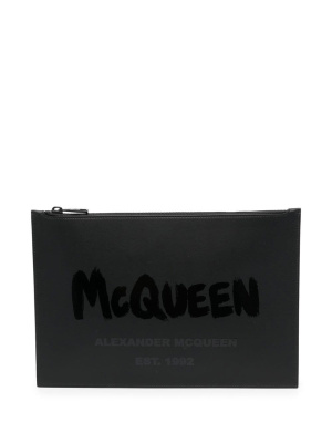 

Logo-print flat-zip pouch, Alexander McQueen Logo-print flat-zip pouch