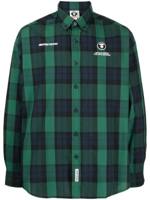 

Check-print logo-print shirt, AAPE BY *A BATHING APE® Check-print logo-print shirt