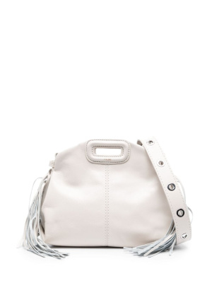 

Frayed-detail leather shoulder bag, Maje Frayed-detail leather shoulder bag
