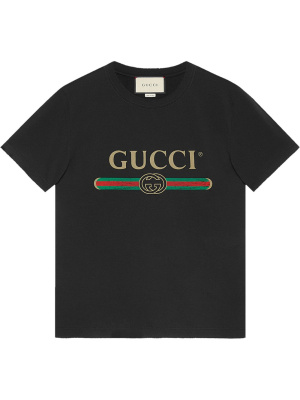 

Logo print faded-effect T-shirt, Gucci Logo print faded-effect T-shirt