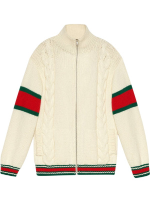 

Cable-knit bomber jacket, Gucci Cable-knit bomber jacket