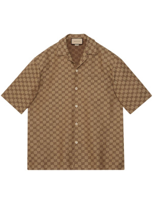 

GG short-sleeved linen shirt, Gucci GG short-sleeved linen shirt