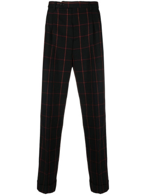 

Windowpane-print straight-leg trousers, Gucci Windowpane-print straight-leg trousers