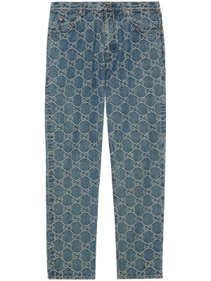 

GG jacquard straight-leg jeans, Gucci GG jacquard straight-leg jeans