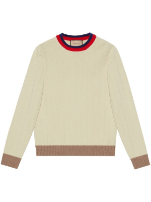 

Striped-edge ribbed jumper, Gucci Striped-edge ribbed jumper
