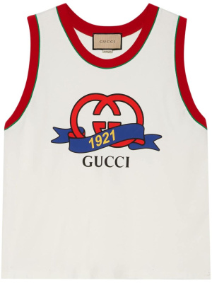 

Interlocking G 1921-print cotton vest, Gucci Interlocking G 1921-print cotton vest