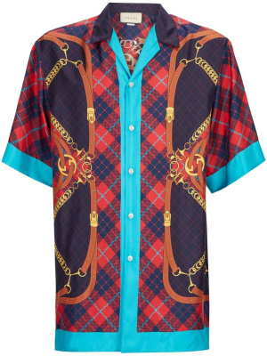 

Graphic-print silk shirt, Gucci Graphic-print silk shirt