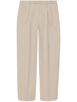 

Logo-embroidered cotton tailored trousers, Gucci Logo-embroidered cotton tailored trousers