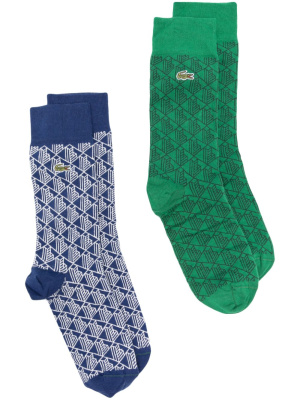 

Graphic-pattern sock pack (pack of two), Lacoste Graphic-pattern sock pack (pack of two)