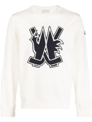 

Hockey logo-patch cotton sweatshirt, Moncler Hockey logo-patch cotton sweatshirt