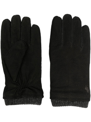 

Ribbed-trim leather gloves, Polo Ralph Lauren Ribbed-trim leather gloves