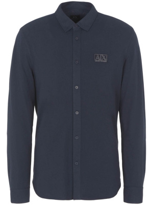 

Logo-patch poplin shirt, Armani Exchange Logo-patch poplin shirt