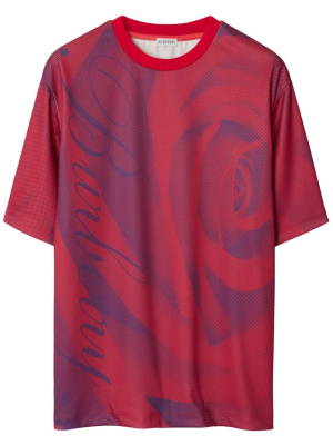 

Rose-print crew-neck T-shirt, Burberry Rose-print crew-neck T-shirt